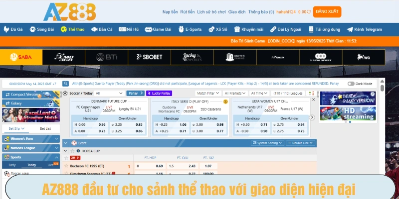 AZ888 đầu tư cho sảnh thể thao với giao diện hiện đại