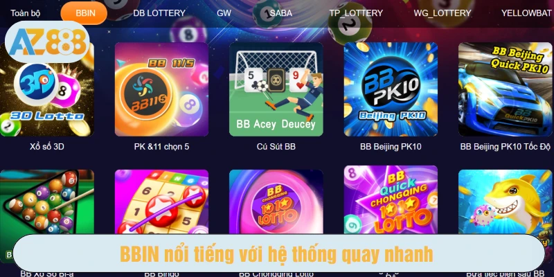 BBIN nổi tiếng với hệ thống quay nhanh